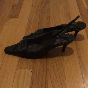 Fun Black Slingback Heels